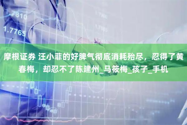 摩根证券 汪小菲的好脾气彻底消耗殆尽，忍得了黄春梅，却忍不了陈建州_马筱梅_孩子_手机